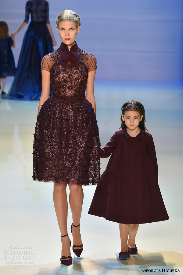 georges hobeika couture fall winter 2014 2015 look 22 short maroon dress