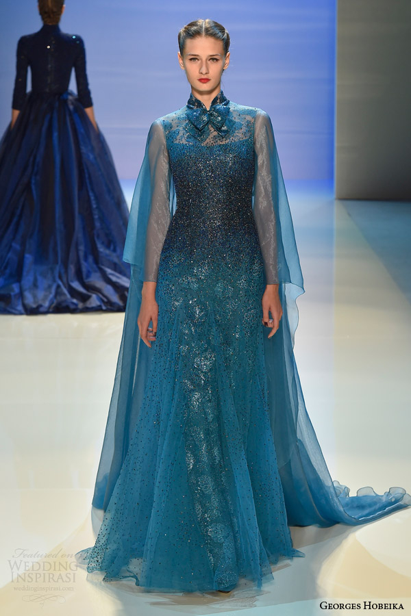 georges hobeika fall 2014 2015 couture wedding dress icy blue