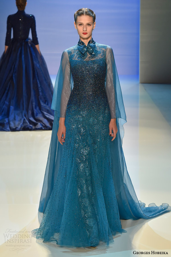 Georges Hobeika blue wedding dress