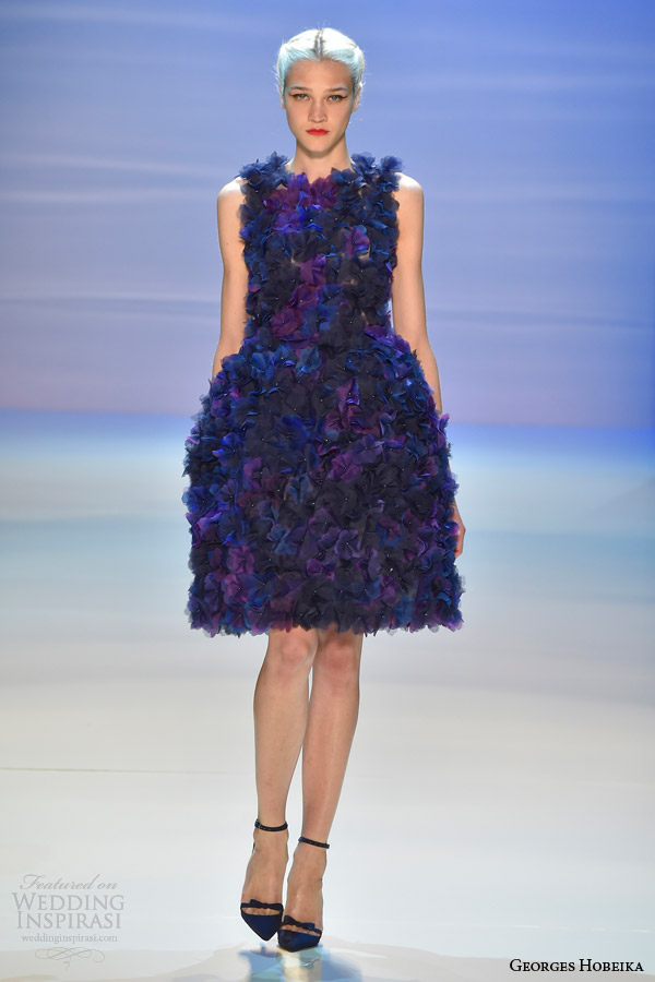 georges hobeika fall 2014 couture sleeveless purple tulle petal dress