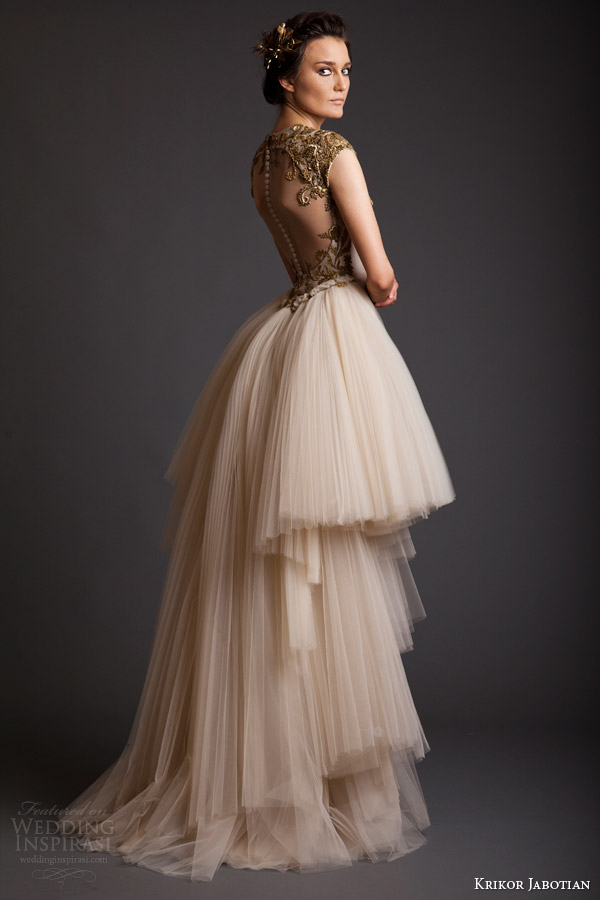 krikor jabotian akhtamar collection spring 2014 cap sleeve couture wedding dress back view krikor jabotian akhtamar collection spring 2014 cap sleeve couture wedding dress back view