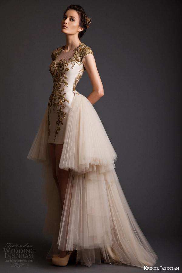 krikor jabotian akhtamar collection spring 2014 cap sleeve couture wedding dress