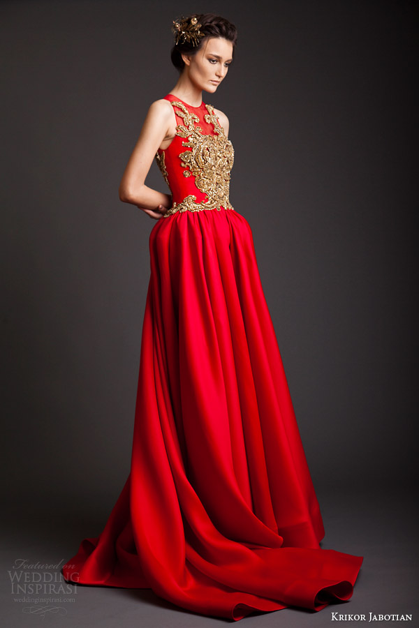 krikor jabotian couture spring 2014 akhtamar sleeveless red gown