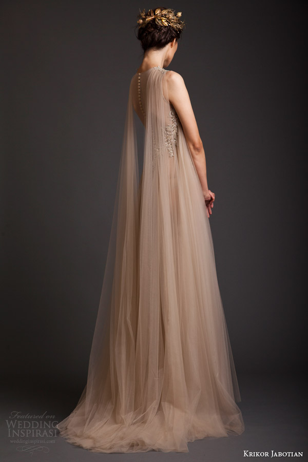 krikor jabotian couture spring 2014 sleeveless ethereal dress back view