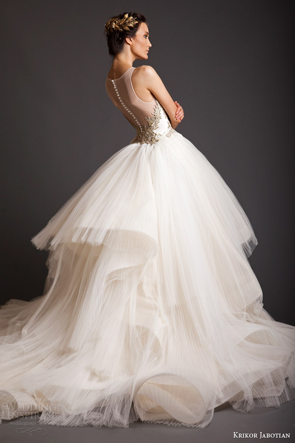 krikor jabotian spring 2014 akhtamar couture wedding dress sleeveless back view krikor jabotian spring 2014 akhtamar couture wedding dress sleeveless back view
