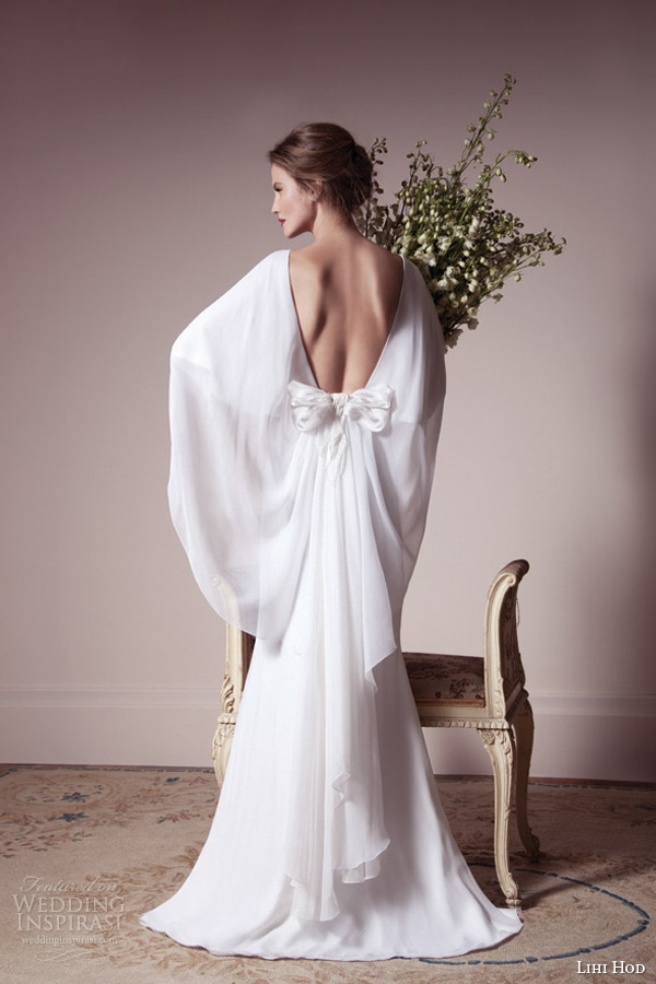 lihi hod bridal spring 2013 caftan or kaftan style wedding dress back view