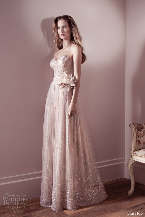 lihi hod spring 2013 bridal straokess wedding dress sequins