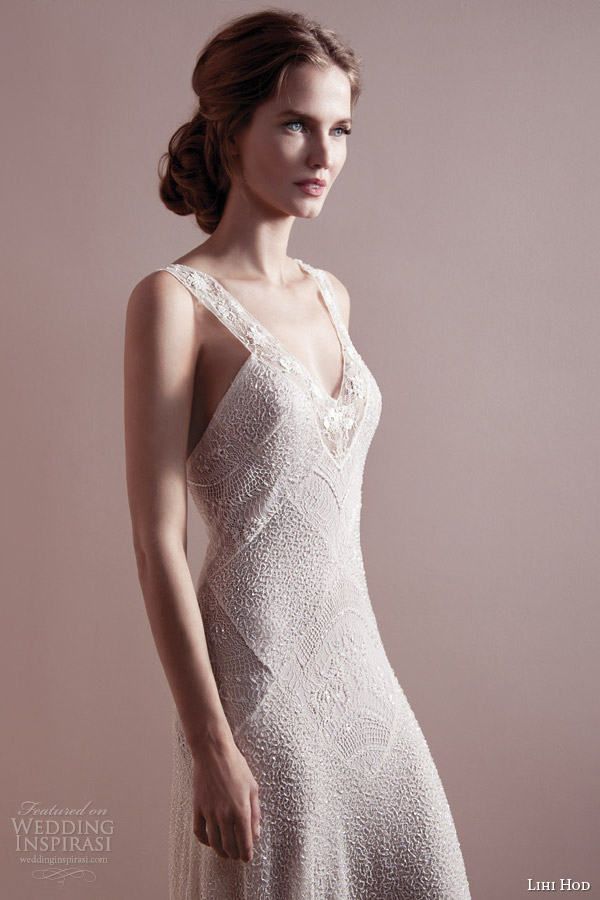 lihi hod wedding dresses spring 2013 bridal gown with straps close up