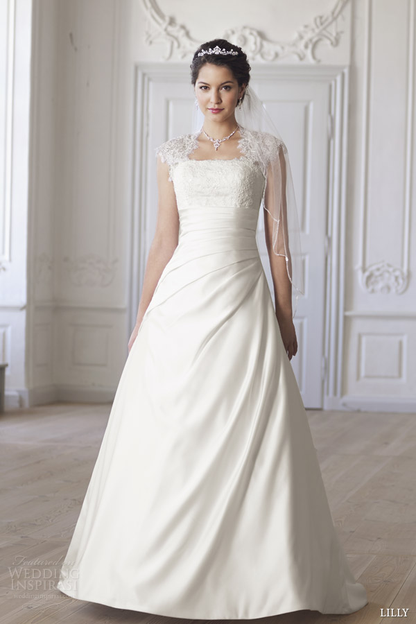 lilly bridal 2014 wedding dress with lace cap sleeves style 08 3261 cr