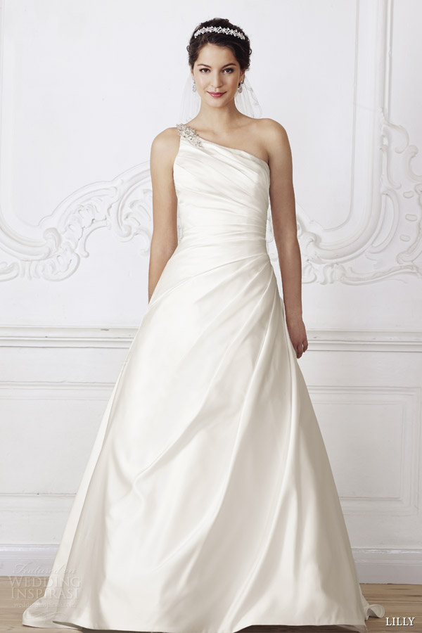 lilly wedding dresses 2014 one shoulder gown style 08 3258 cr