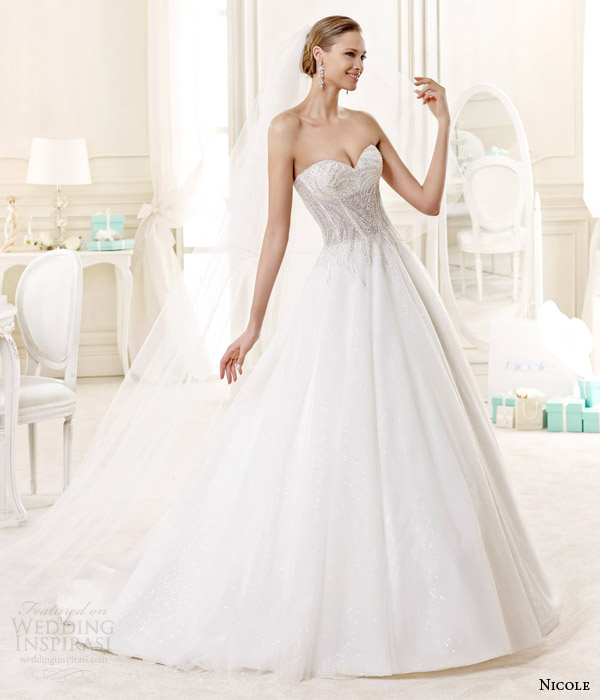 nicole spose bridal 2015 style 1 niab15120iv strapless wedding dress