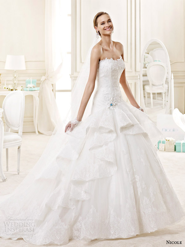 nicole spose bridal 2015 style 2 niab15025ivtf strapless wedding dress