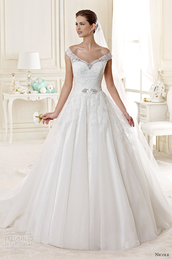 nicole spose bridal 2015 style 22 niab15090iv off the shoulder ball gown wedding dress