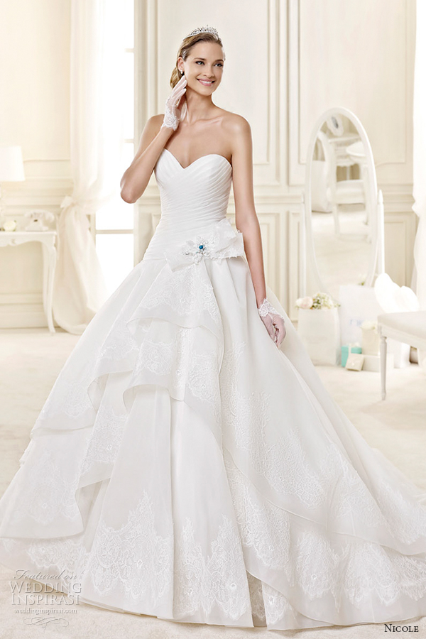 nicole spose bridal 2015 style 23 niab15080ivtf sweetheart strapless ballgown wedding dress