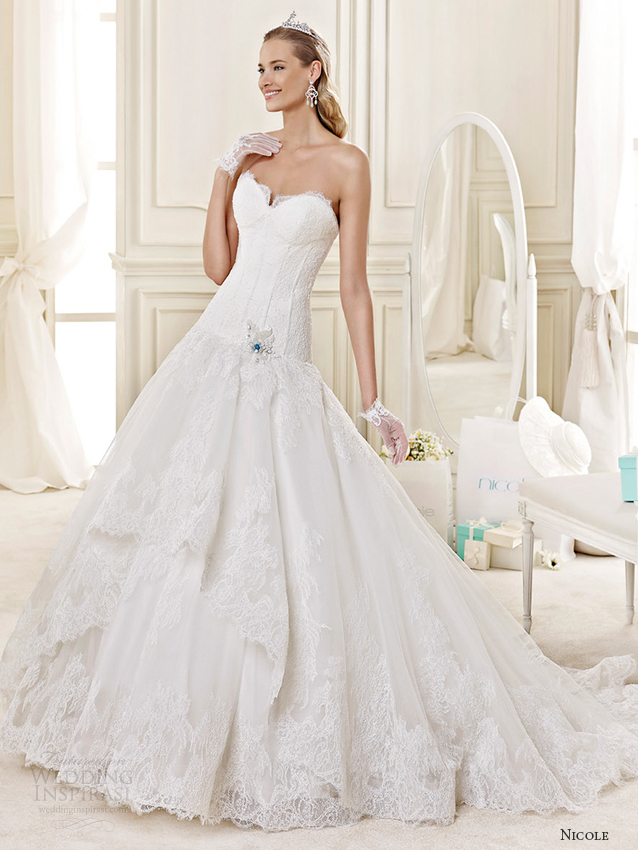 nicole spose bridal 2015 style 25 niab15027ivtf sweetheart strapless a line wedding dress