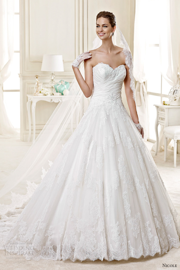 nicole spose bridal 2015 style 27 niab15079iv sweetheart strapless ballgown wedding dress