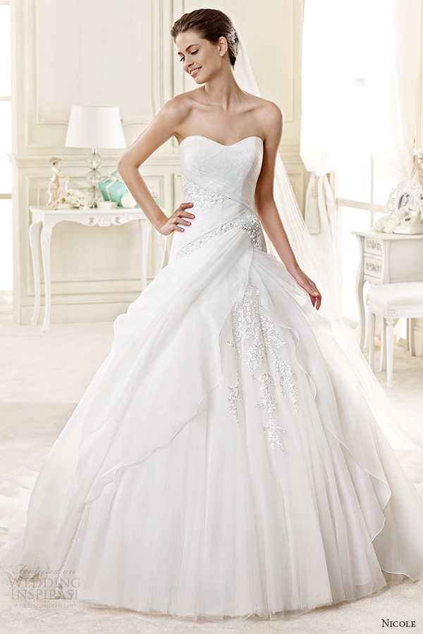 nicole spose bridal 2015 style 30 niab15097iv strapless sweetheart ballgown wedding dress