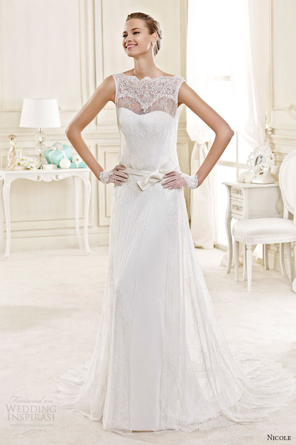 nicole spose bridal 2015 style 46 niab15054iv illusion sheath wedding dress