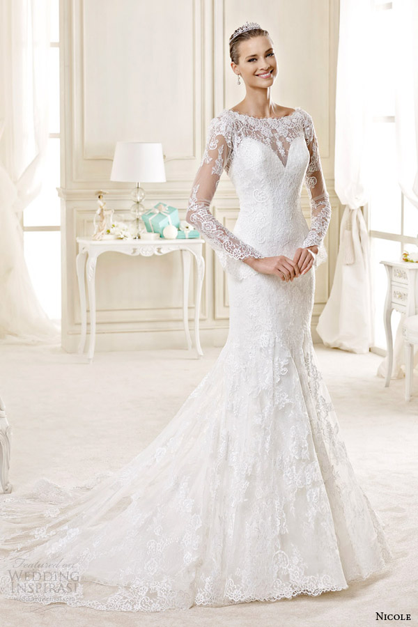 nicole spose bridal 2015 style 6 niab15021iv long sleeve wedding dress