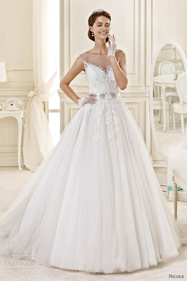 nicole spose bridal 2015 style 62 niab15022iv sheer sweetheart princess ballgown wedding dress