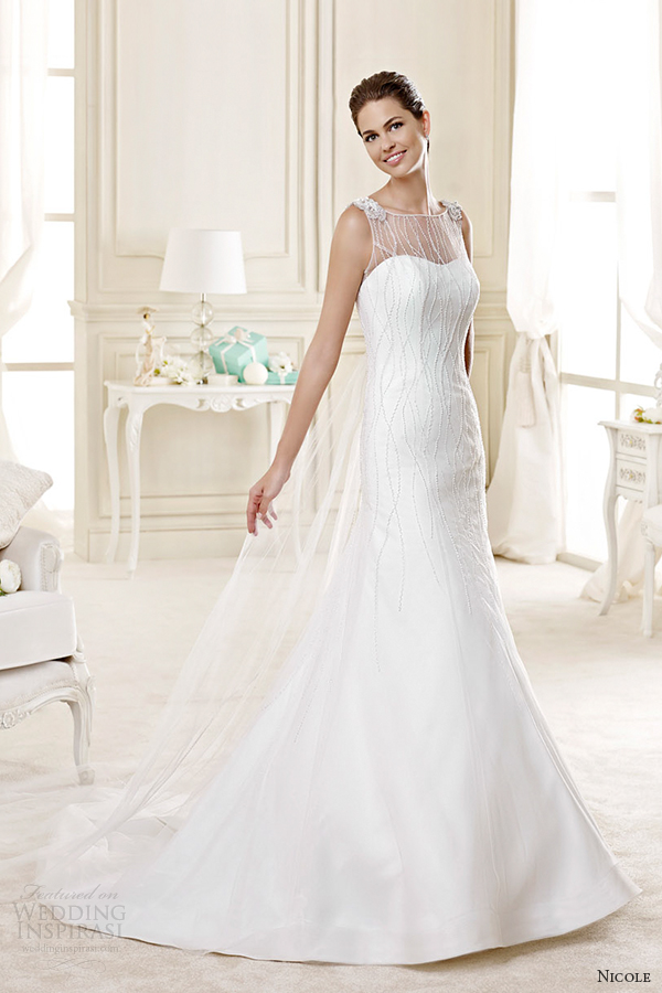 nicole spose bridal 2015 style 66 niab15081iv illusion trumpet wedding dress