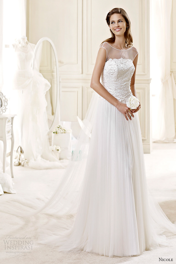 nicole spose bridal 2015 style 74 niab15035iv sheer a line wedding dress nicole spose bridal 2015 style 74 niab15035iv sheer a line wedding dress