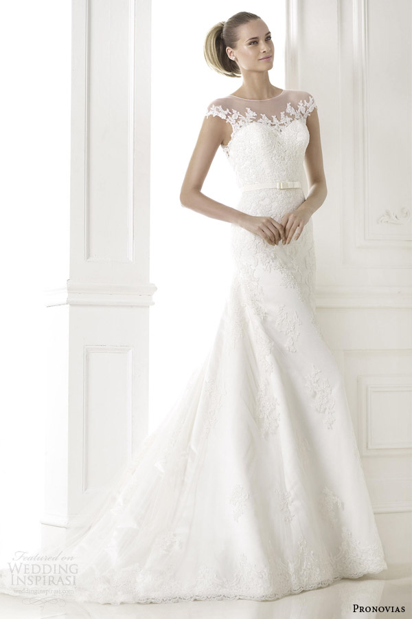 pronovias 2015 pre bridal collection botica illusion cap sleeve wedding dress