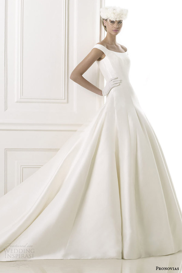 pronovias pre 2015 balder wedding dress with off shoulder straps