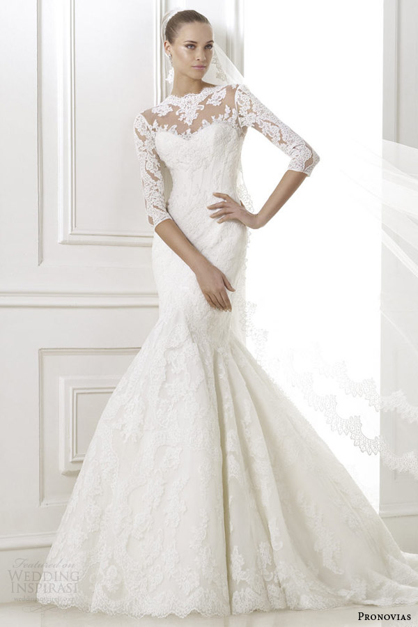 pronovias wedding dresses pre 2015 blake illusion long sleeve bridal gown