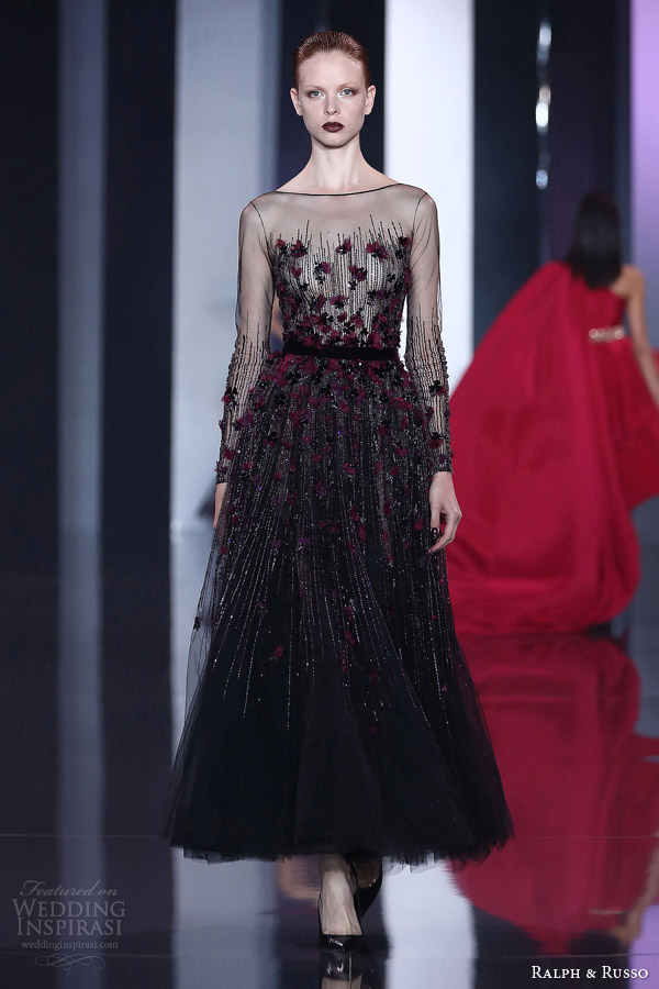 ralph and russo autumn winter 2014 2015 couture look 25 illusion neckline long sleeve dress ralph and russo autumn winter 2014 2015 couture look 25 illusion neckline long sleeve dress