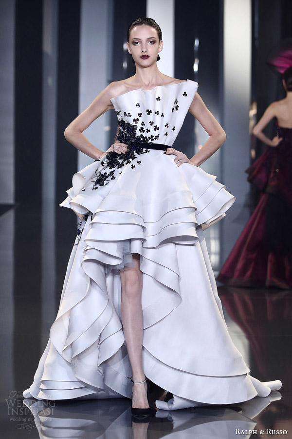 ralph and russo autumn winter 2014 2015 couture look 27 black and white origami fold dress ralph and russo autumn winter 2014 2015 couture look 27 black and white origami fold dress