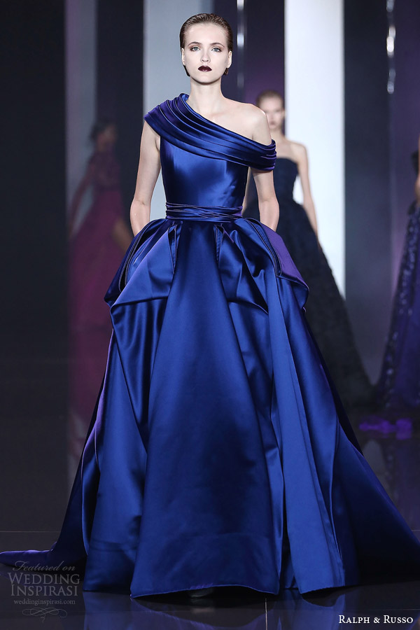 haute couture blue dress