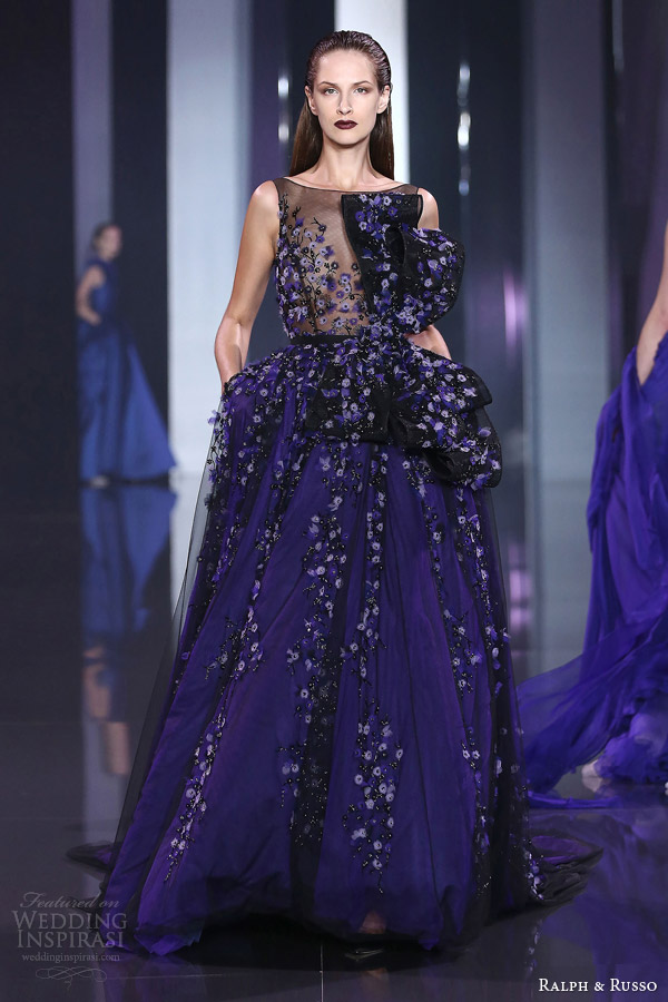 haute couture blue dress