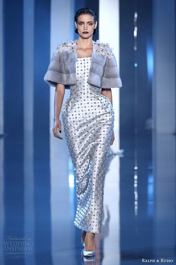 ralph and russo fall winter 2014 2015 couture look 2 nipped waist dress jacket ralph and russo fall winter 2014 2015 couture look 2 nipped waist dress jacket