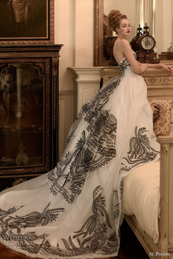st pucchi 2014 2015 bridal gizelle strapless black and white ball gown wedding dress st pucchi 2014 2015 bridal gizelle strapless black and white ball gown wedding dress
