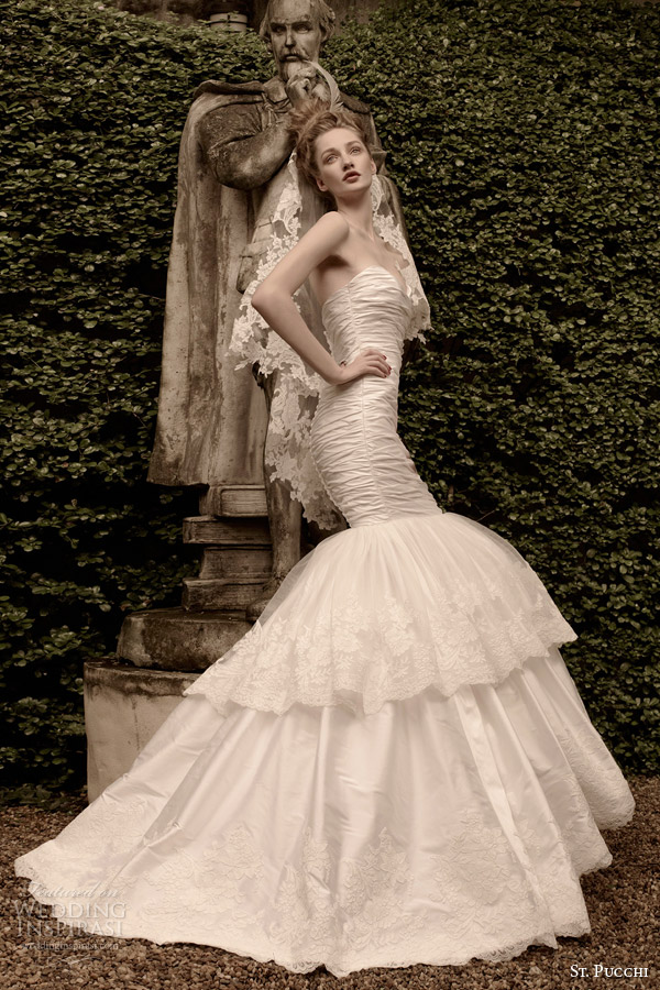 st pucchi wedding dress 2014 2015 ariel strapless mermaid gown