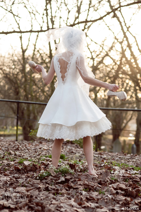 tobi hannah 2015 bridal brave short wedding dress back view