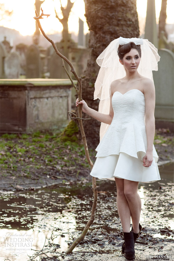 tobi hannah bridal 2015 adventure strapless short wedding dress
