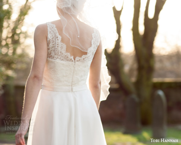 tobi hannah bridal 2015 affection sleeveless short wedding dress back view