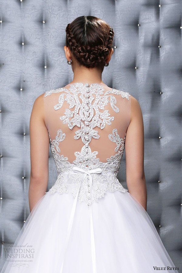 veluz reyes bridal 2014 rtw amihan wedding dress illusion neckline back view close up