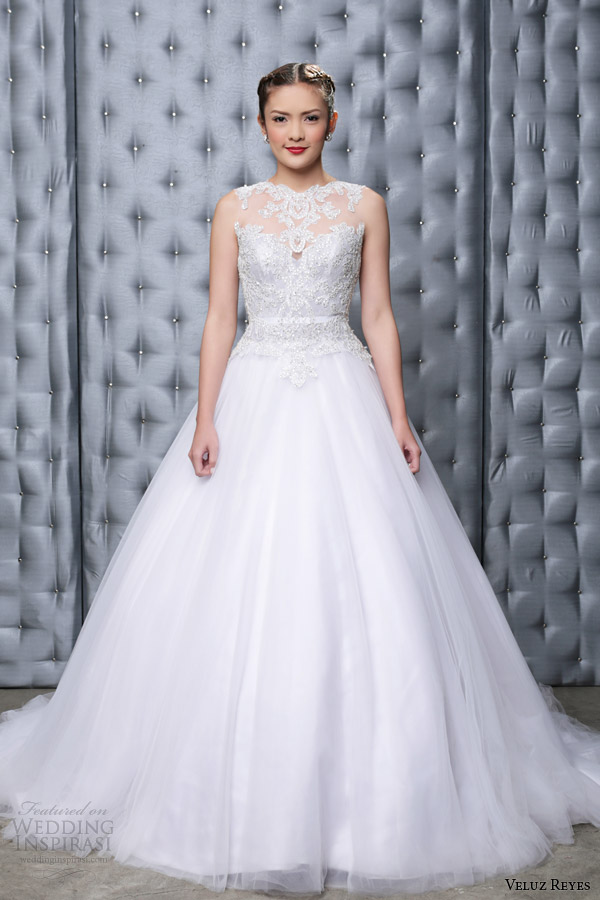 veluz reyes bridal 2014 rtw amihan wedding dress illusion neckline front view