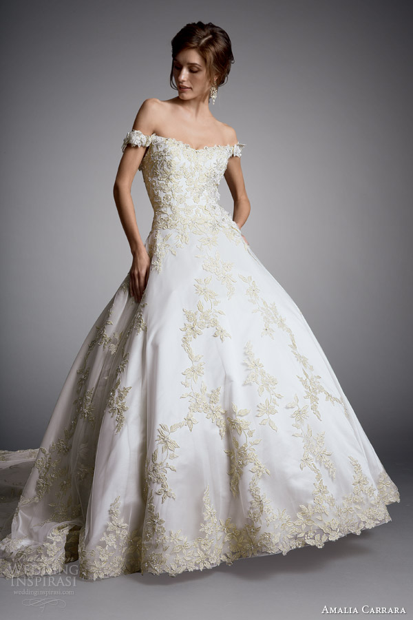 amalia carrara 2014 off shoulder ball gown wedding dress style 327