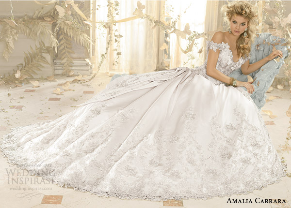 amalia carrara eve of milady 2014 off shoulder ball gown wedding dress style 328 ad
