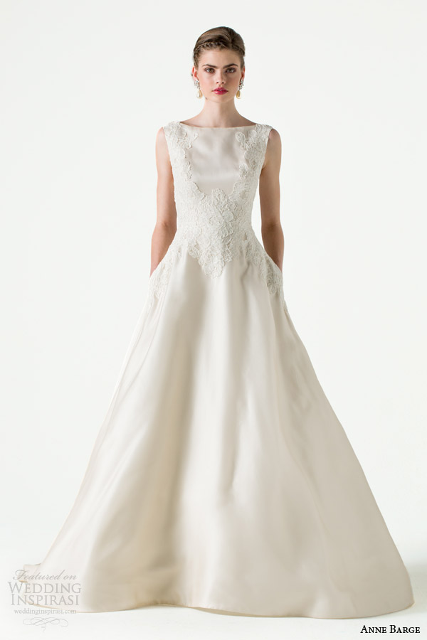 anne barge bridal spring 2015 devoted bateau neckline sleeveless wedding dress alencon lace