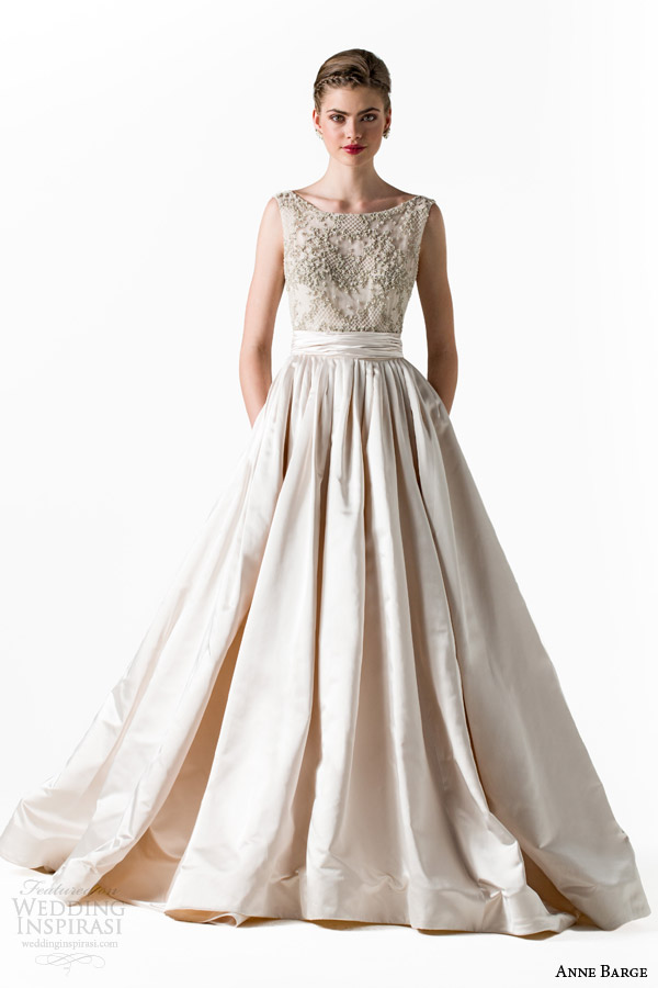 anne barge bridal spring 2015 star bateau neckline sleeveless ball gown wedding dress beaded bodice