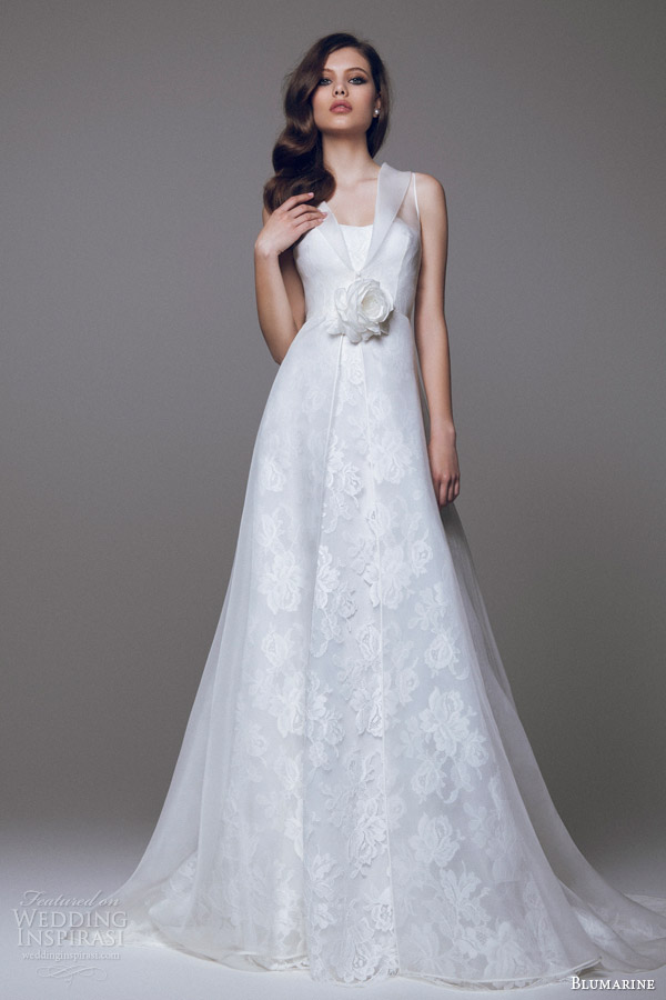 blumarine 2015 wedding dress sleeveless sheer overlay