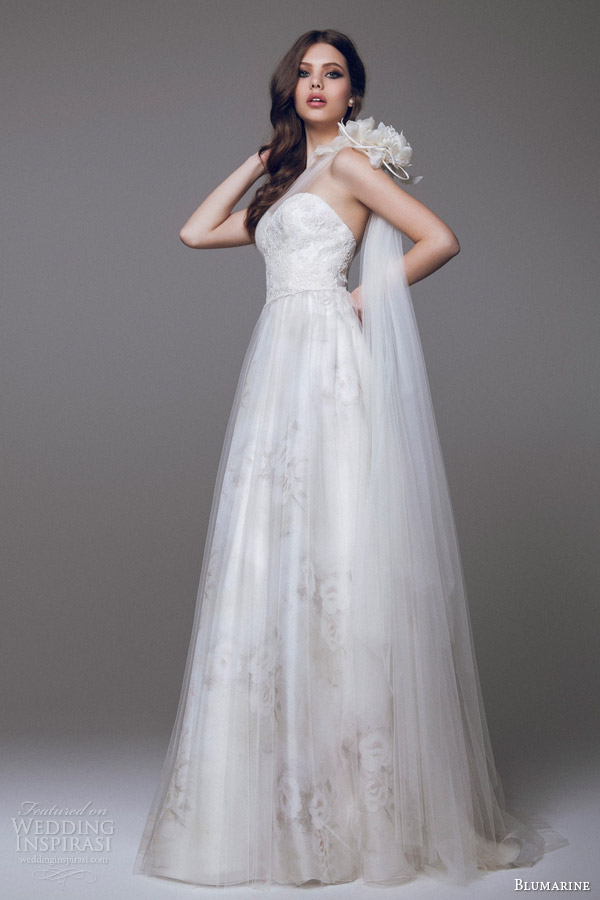 blumarine 2015 wedding dress tulle overlay strap