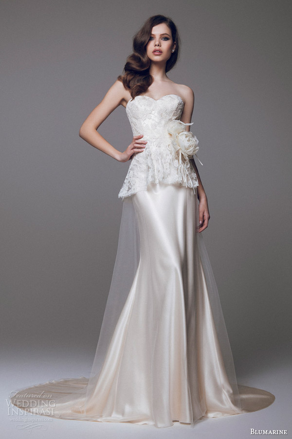 blumarine bridal 2015 beautiful strapless wedding dress lace peplum bodice blumarine bridal 2015 beautiful strapless wedding dress lace peplum bodice