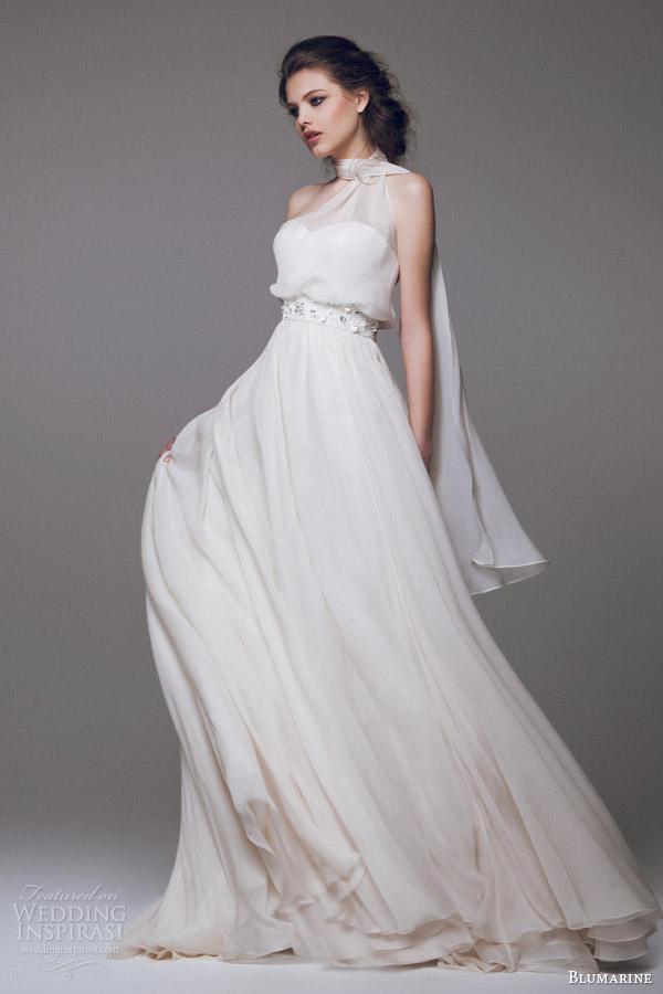 blumarine bridal 2015 high neck sleeveless wedding dress