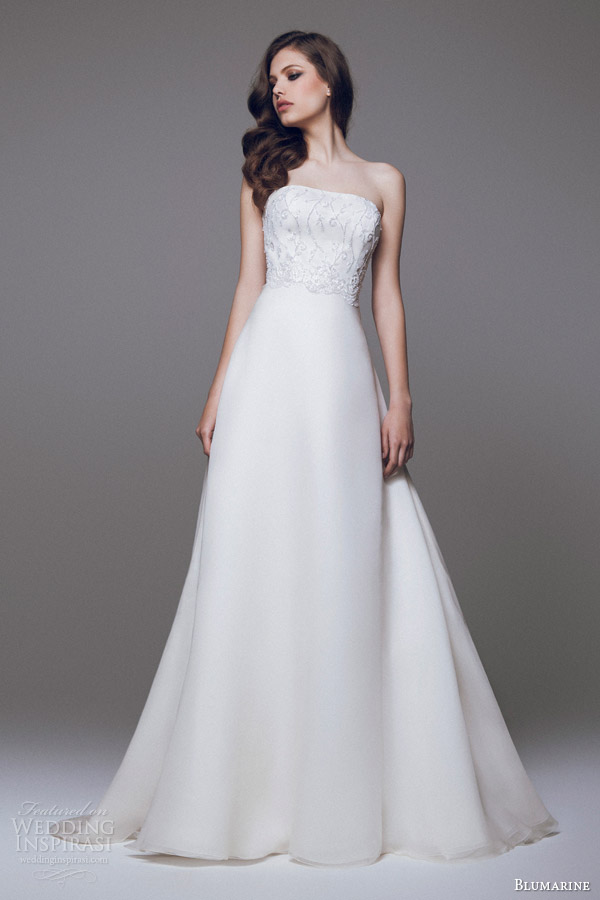 blumarine bridal 2015 strapless wedding dress beaded bodice